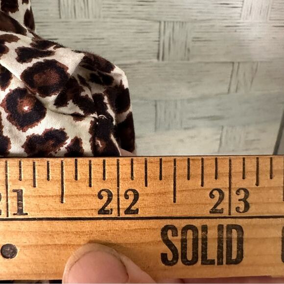 Talbots leopard print button down long sleeve blouse mobwife career plus size - Picture 9 of 10